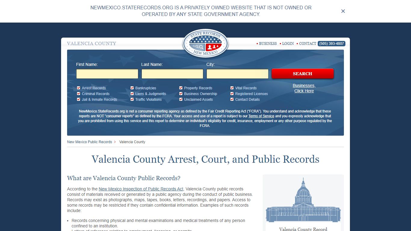 Valencia County Arrest, Court, and Public Records