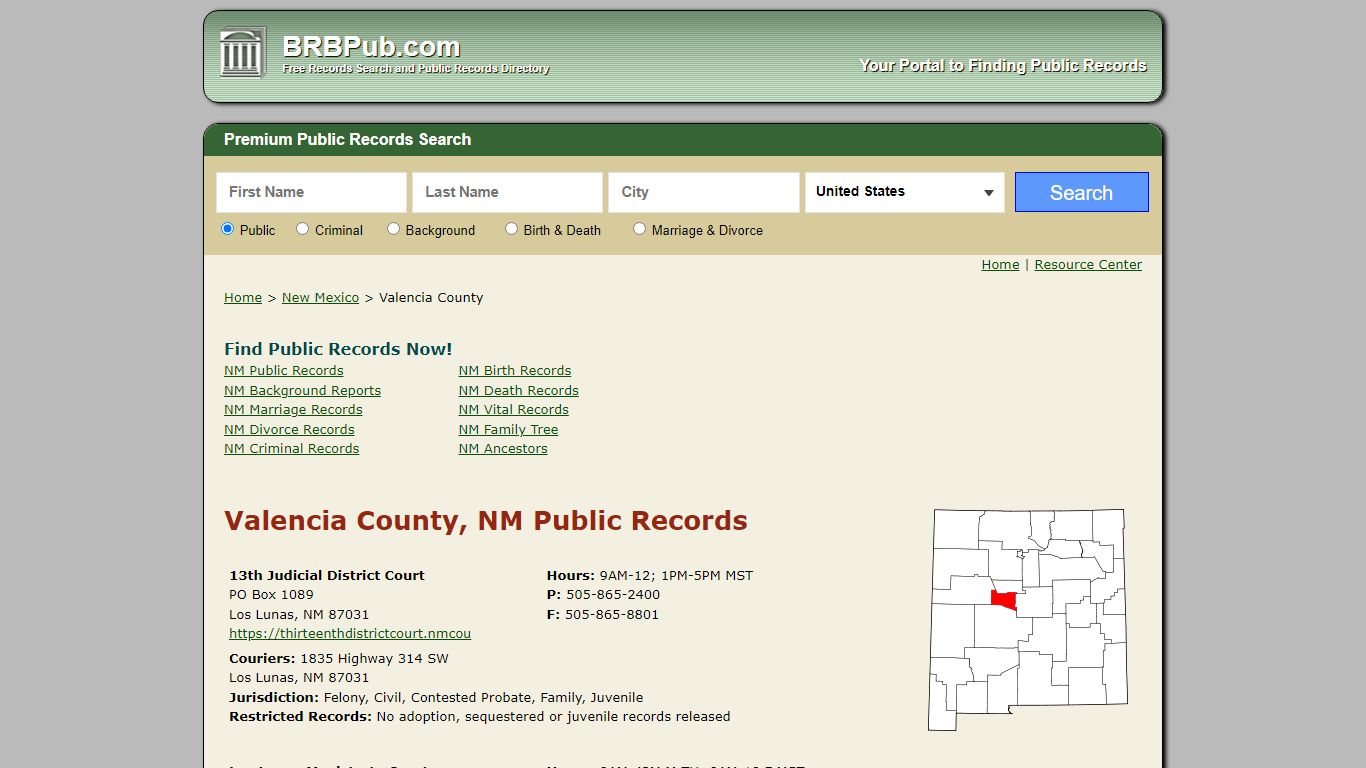 Valencia County Public Records | Search New Mexico Government Databases
