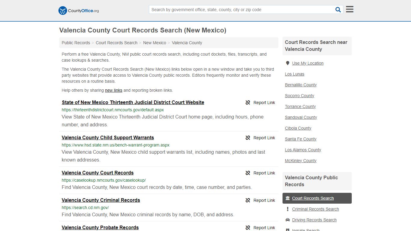 Valencia County Court Records Search (New Mexico) - County Office