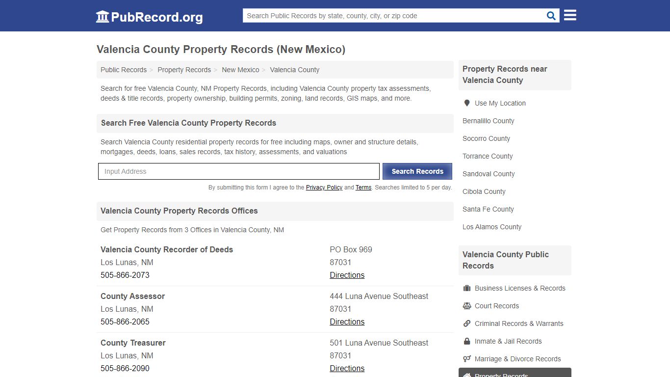 Valencia County Property Records (New Mexico) - Free Public Records Search